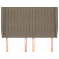 Горна табла за легло с уши, таупе, 147 x 23 x 118/128 см, плат