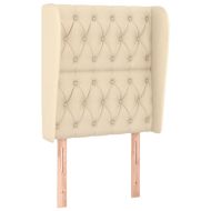 Горна табла за легло с уши, кремава, 83x23x118/128 см, плат