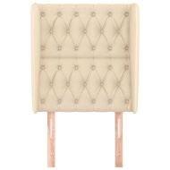 Горна табла за легло с уши, кремава, 83x23x118/128 см, плат