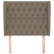 Горна табла за легло с уши, таупе, 93x23x118/128 см, плат