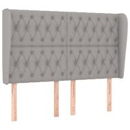 Горна табла за легло с уши, светлосива, 147x23x118/128 см, плат