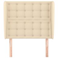 Горна табла за легло с уши, кремава, 83x23x118/128 см, плат