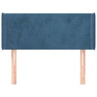 Горна табла за легло, тъмносиня, 93x16x78/88 см, кадифе