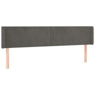 Горна табла за легло, тъмносива, 183x16x78/88 см, кадифе