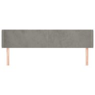 Горна табла за легло с уши, светлосива,203x16x78/88 см, кадифе