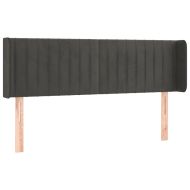 Горна табла за легло, тъмносива, 147x16x78/88 см, кадифе