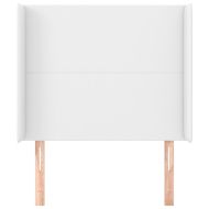 Горна табла с уши, бяла, 103x16x118/128 см, изкуствена кожа