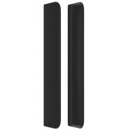 Горна табла с уши, черна, 203x16x118/128 см, изкуствена кожа