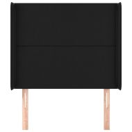 Горна табла с уши, черна, 83x16x118/128 см, изкуствена кожа