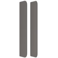 Горна табла с уши, сива, 183x16x118/128 см, изкуствена кожа