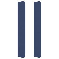 Горна табла за легло с уши, синя, 163x16x118/128 см, плат