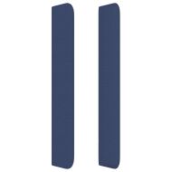 Горна табла за легло с уши, синя, 147x16x118/128 см, плат