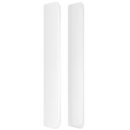 Горна табла с уши, бяла, 203x16x118/128 см, изкуствена кожа