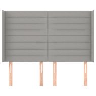 Горна табла за легло с уши, светлосива, 147x16x118/128 см, плат