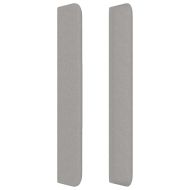 Горна табла за легло с уши, светлосива, 203x16x118/128 см, плат