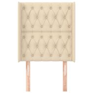 Горна табла за легло с уши, кремава, 83x16x118/128 см, плат