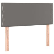 LED Горна табла за легло, сива, 100x5x78/88 см, изкуствена кожа