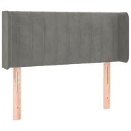 LED горна табла за легло, светлосива,83x16x78/88 см, кадифе