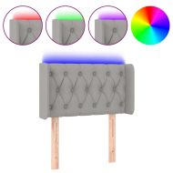 LED горна табла за легло, светлосива,83x16x78/88 см, плат