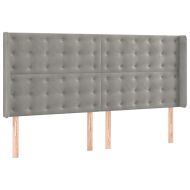 Боксспринг легло с матрак и LED, светлосиво, 180x200 см, кадифе