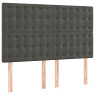 Боксспринг легло с матрак, тъмносиво, 140x190 см, кадифе