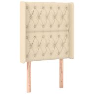 Боксспринг легло с матрак и LED, кремаво, 80x200 см, плат