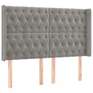 Боксспринг легло с матрак и LED, светлосиво, 140x200 см, кадифе