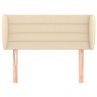 Горна табла за легло с уши, кремава, 103x23x78/88 см, плат