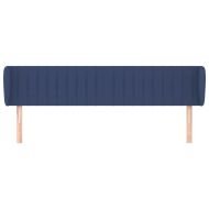 Горна табла за легло с уши, синя, 203x23x78/88 см, плат