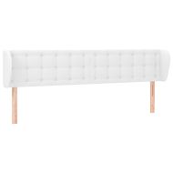 Горна табла с уши, Бяла, 183x23x78/88 см, изкуствена кожа