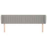 Горна табла за легло с уши, светлосива,183x23x78/88 см, плат