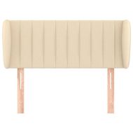 Горна табла за легло с уши, кремава, 103x23x78/88 см, плат
