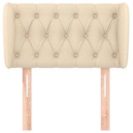 Горна табла за легло с уши, кремава, 83x23x78/88 см, плат