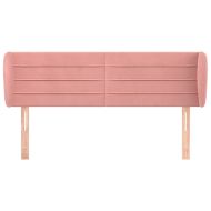 Горна табла за легло, розова, 147x23x78/88 см, кадифе
