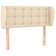 Горна табла за легло с уши, кремава, 83x23x78/88 см, плат