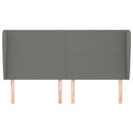 Горна табла за легло с уши, тъмносива, 183x23x118/128 см, плат