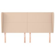 Горна табла с уши, капучино, 163x23x118/128 см, изкуствена кожа