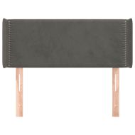 Горна табла за легло, тъмносива, 93x16x78/88 см, кадифе