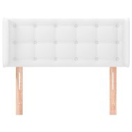 Горна табла за легло, Бяла, 103x16x78/88 см, изкуствена кожа