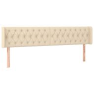 Горна табла за легло, кремава, 203x16x78/88 см, плат