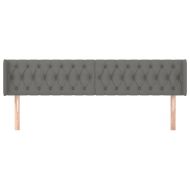 Горна табла за легло с уши, тъмносива, 203x16x78/88 см, плат