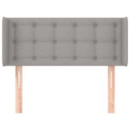 Горна табла за легло с уши, светлосива,93x16x78/88 см, плат