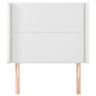 Горна табла с уши, бяла, 93x16x118/128 см, изкуствена кожа