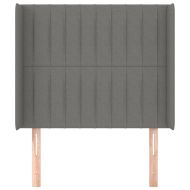 Горна табла за легло с уши, тъмносива, 93x16x118/128 см, плат