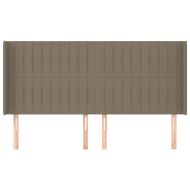 Горна табла за легло с уши, таупе, 183x16x118/128 см, плат