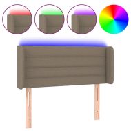 LED горна табла за легло, таупе, 103x16x78/88 см, плат