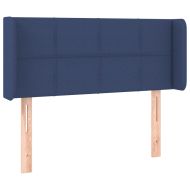 LED горна табла за легло, синя, 83x16x78/88 см, плат