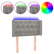 LED горна табла за легло, светлосива,83x16x78/88 см, кадифе