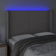 LED горна табла за легло, сива, 147x16x118/128 см