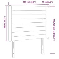 LED горна табла за легло, таупе, 103x16x118/128 см, плат